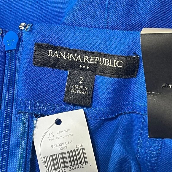 New Banana Republic Factory Pencil Skirt Cobalt Blue Mini Size 2 - Picture 3 of 8